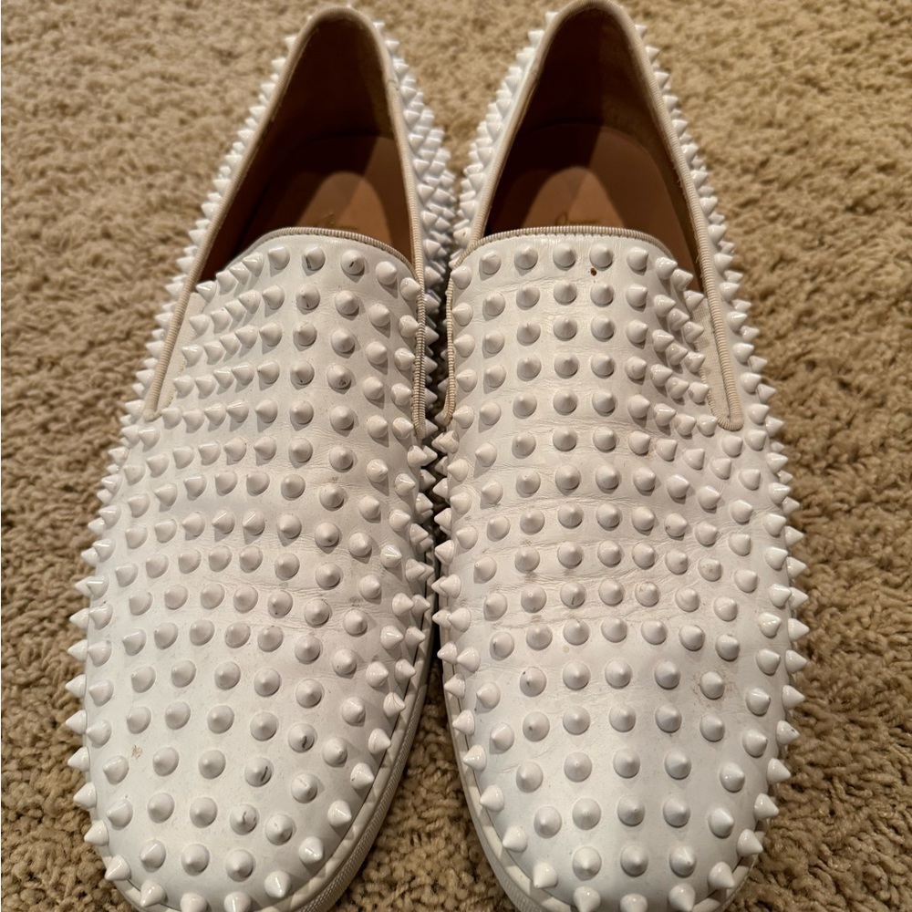 Men’s Christian Louboutin Slip On Spike Sneakers, size 44 (USA 11)
